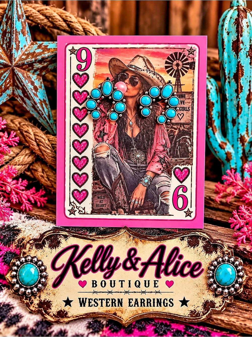 Kelly & Alice Boutique Western Turquoise Earrings